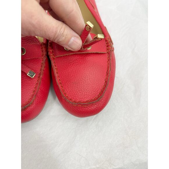 Talbots Easton Red Leather Tassel Driving Moccasin Loafer Shoe Sz 9 - Picture 3 of 13